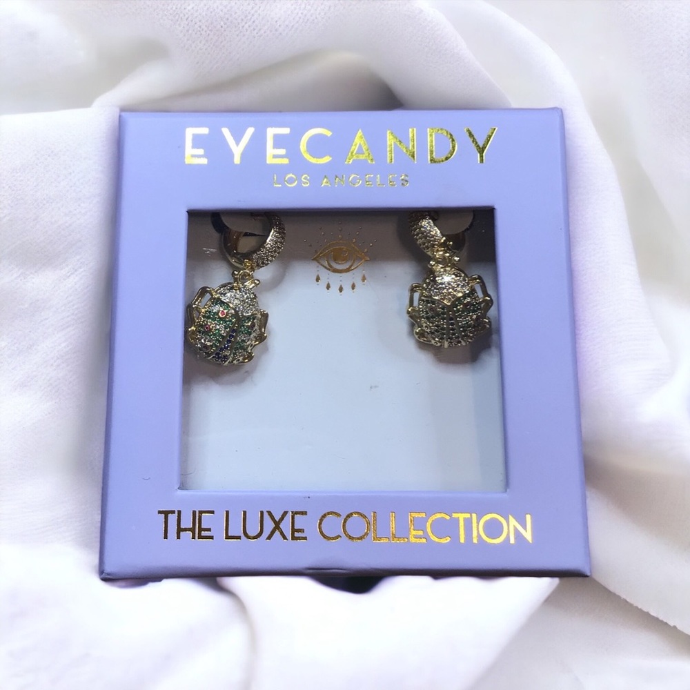 Eyecandy Los Angeles Beetle CZ Earrings